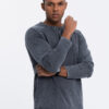 Ombre Men's wash henley longsleeve with raglan sleeves - dark blue