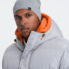 Ombre Men's winter cotton knit beanie hat - grey melange