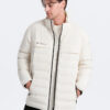 Ombre Men's winter jacket with detachable hood - cream