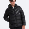 Ombre Men's winter quilted jacket of combined materials - black