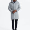Ombre Monochrome long men's hooded coat - grey melange