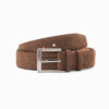 Ombre One-color men's belt in natural suede - brown