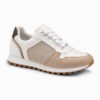 Ombre Patchwork men's sneaker shoes with combined materials - white and sand