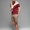 Ombre RELAXED FIT men's athleisure style short sweat shorts - light brown