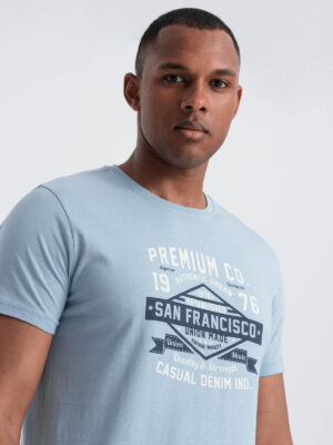 Ombre San Francisco men's printed cotton t-shirt - blue Ombre San Francisco men's printed cotton t-shirt - blue