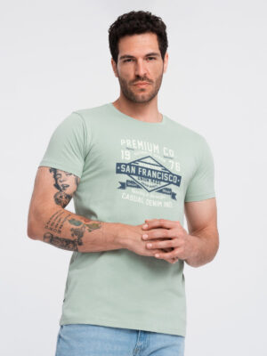 Ombre San Francisco men's printed cotton t-shirt - mint Ombre San Francisco men's printed cotton t-shirt - mint