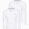 Ombre Set of 2x men's SLIM FIT longsleeve with logo and V-neck