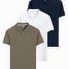 Ombre Set of men's pique knit polo shirts 3-pack