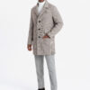 Ombre Single-breasted patterned men's coat with pockets - ash