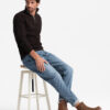Ombre Slip-on suede men's high top shoes - light brown