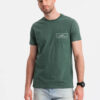 Ombre Streetstyle men's cotton t-shirt with pocket print - dark green
