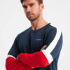 Ombre Tri-color men's sweatshirt with raglan sleeves - navy blue