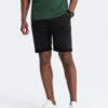 Ombre Turn-up men's denim short shorts with stitching - black
