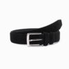 Ombre Unicolored men's natural suede belt - black