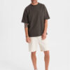 Ombre Unisex sweat shorts with drawstring waist - cream
