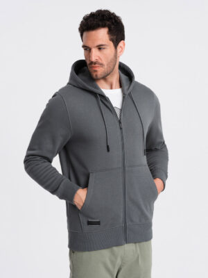 Ombre Unzipped cotton men's BASIC sweatshirt - graphite Ombre Unzipped cotton men's BASIC sweatshirt - graphite