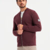 Ombre Unzipped cotton men's sweatshirt bomber - maroon
