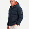 Ombre Warm men's sports jacket with double hood - navy blue