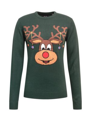 Only & Sons Pulóver 'XMAS'  kék / barna / világosbarna / sötétzöld / piros-hu