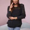 Openwork sweater made of graphite