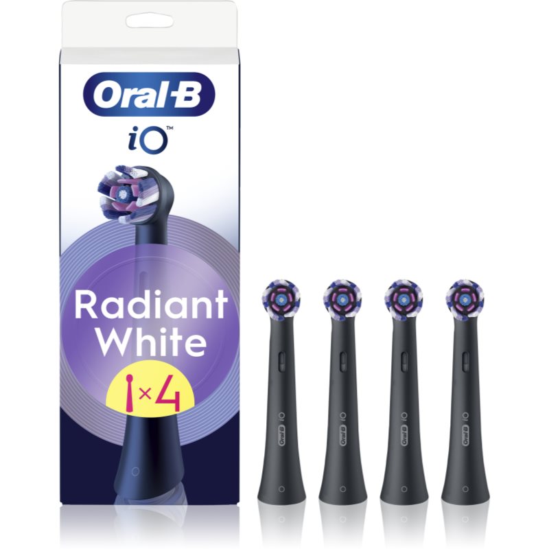 Oral B iO Radiant White csere fejek a fogkeféhez fehérítő rostokkal Black 4 db