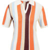 Orange-Cream Light Striped Short Sleeve Sweater ORSAY - Women