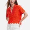 Orange Desigual Preston Lace Shirt - Women