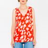 Orange Floral Linen Blouse CAMAIEU - Women