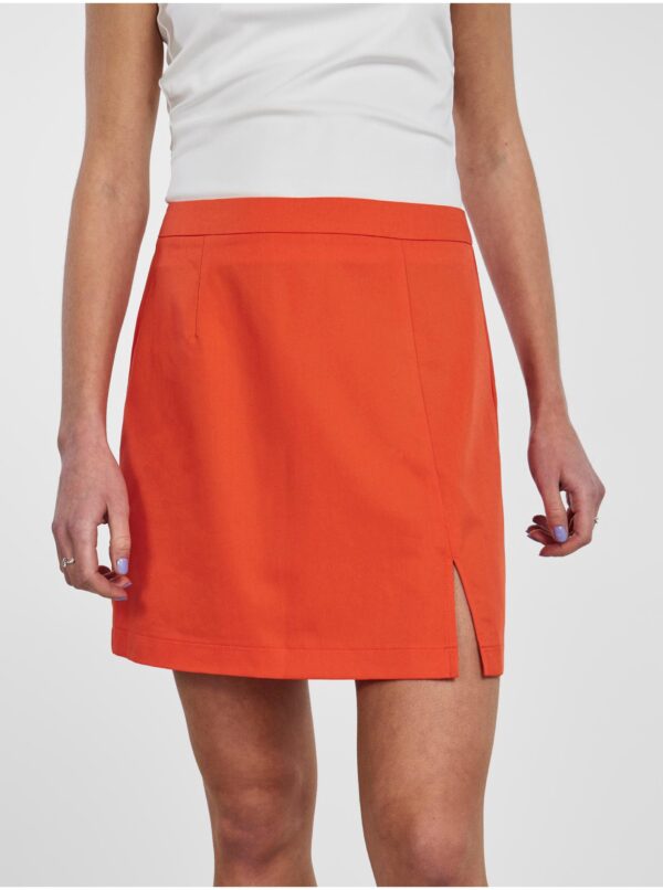 Orange Ladies Mini Skirt with Slit Pieces Thelma - Women