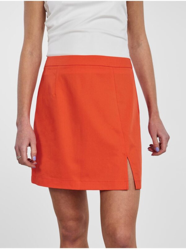Orange Ladies Mini Skirt with Slit Pieces Thelma - Women