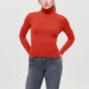 Orange Ladies Ribbed Turtleneck ONLY Karol - Ladies