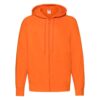 Orange Men's Hoodie Lightweight Zip Thru Hooded Sweat Fruit of the Loom