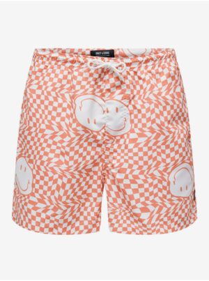 Orange Men's Patterned Swimsuit ONLY & SONS Ted - Men's Orange Men's Patterned Swimsuit ONLY & SONS Ted - Men's