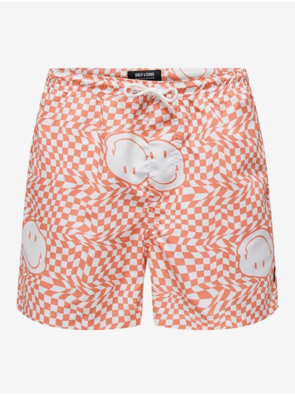 Orange Men's Patterned Swimsuit ONLY & SONS Ted - Men's