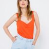 Orange Ribbed Tank Top CAMAIEU - Women