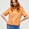 Orange Short Sleeve Shirt Pieces Teri - Women