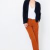 Orange Shortened Striped Trousers CAMAIEU - Women