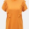 Orange T-shirt with frills JDY Karen - Women