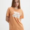 Orange T-shirt with print Pieces Tamaris - Women