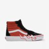 Orange and Black Mens Sneakers VANS SK8-Hi Flame - Men