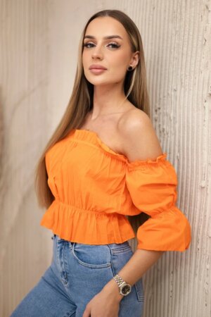 Orange blouse over the shoulder