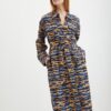 Orange-blue women's patterned shirt dress VILA Cikki - Women
