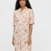 Orange-cream patterned long shirt . OBJECT Obdulia - Women
