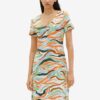 Orange-green women's patterned dress Tom Tailor - Women's