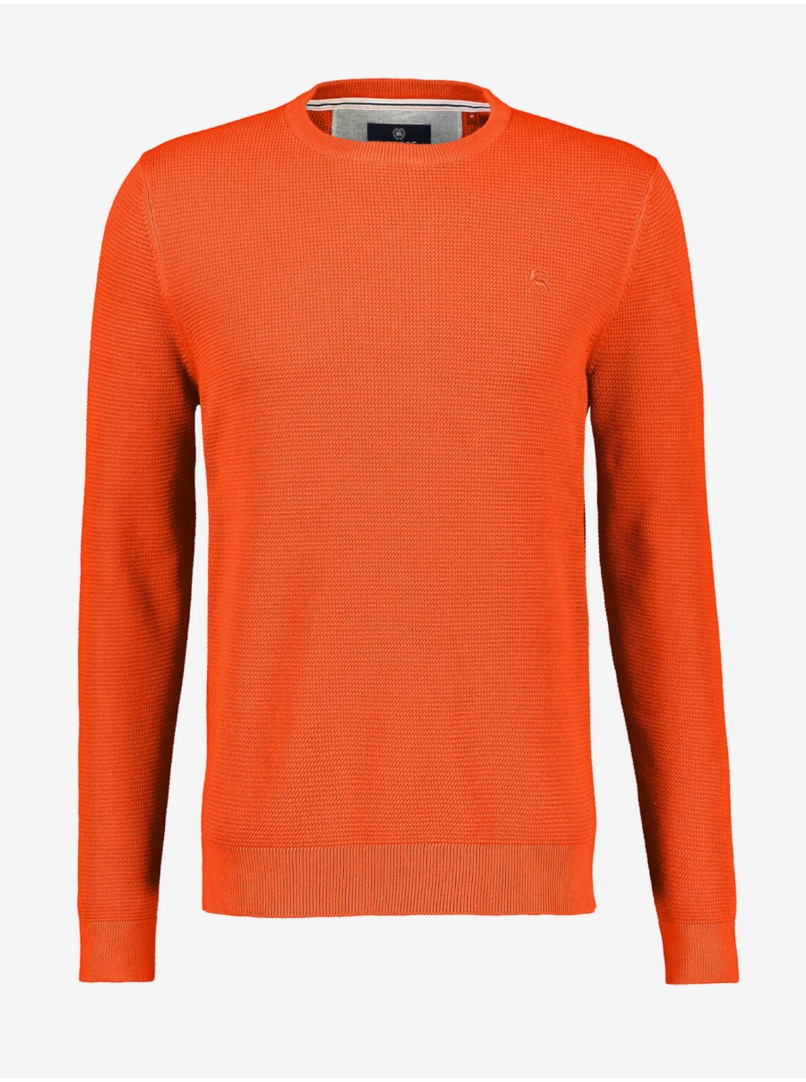 Orange men's ribbed basic sweater LERROS - Men