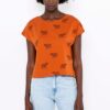 Orange patterned T-shirt CAMAIEU - Women