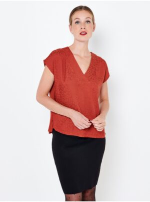 Orange patterned blouse CAMAIEU - Women