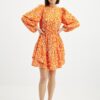 Orange patterned dress VERO MODA Daisy - Women