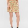 Orange-white patterned skirt Pieces Nya - Women
