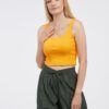 Orange women's basic tank top Pieces Nukisa - Women